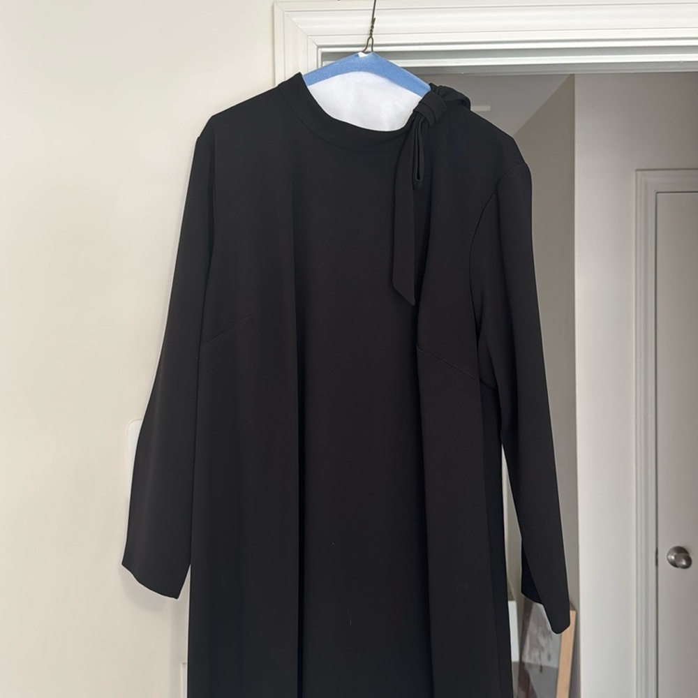 Calvin Klein tie neck long sleeve dress